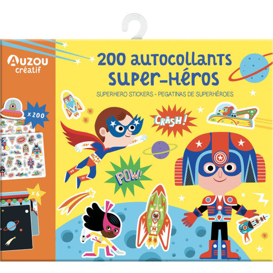 200 Stickers super heroes - Auzou
