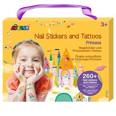 Valija Set Stickers de Uñas y Tatto Princess
