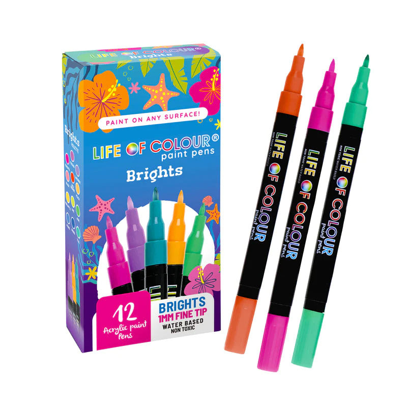 Marcadores Acrilico 1mm - x12 Vibrantes Life Of Colour