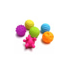 Set de pelotas para baño con texturas y formas x 6