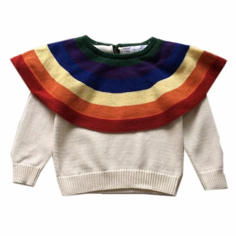 Sweater cuello volado rainbow